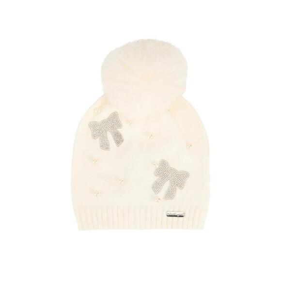 BARI LYNN Other - NEW BARI LYNN girl's crystal bow winter hat in ivory